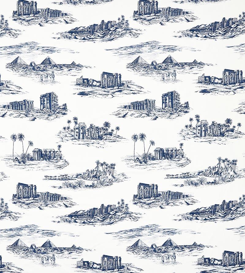 Scalamandre Cairo Toile Lapis Fabric SC166350002