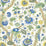 Scalamandre Fleurs Tropicales Blue And Gold Fabric Sample SC166470002