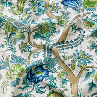Scalamandre Metropolitan Palampore Print Aegean Fabric SC166490002