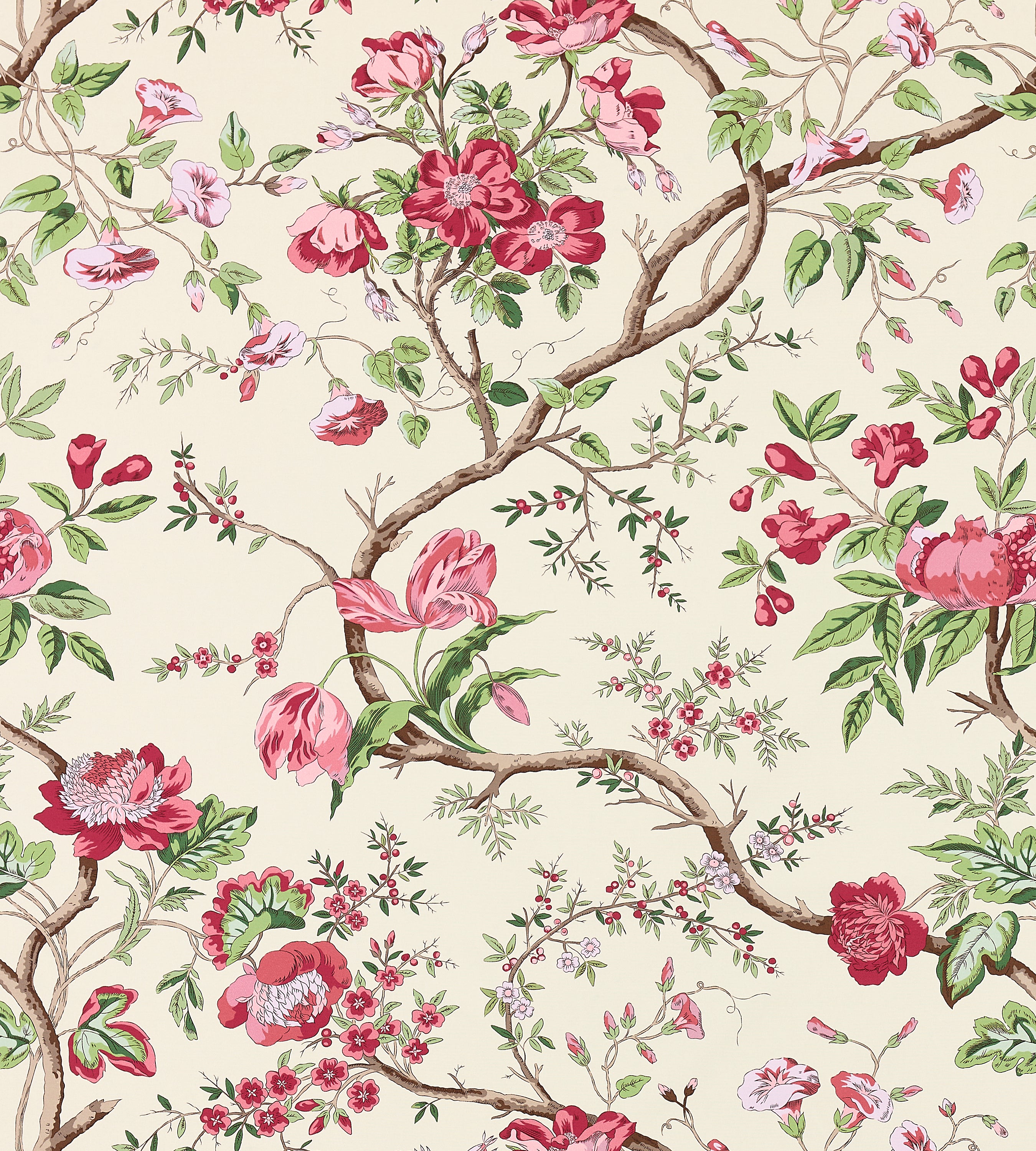 Scalamandre Persephone Print Heirloom Rose Fabric Sample SC166510002