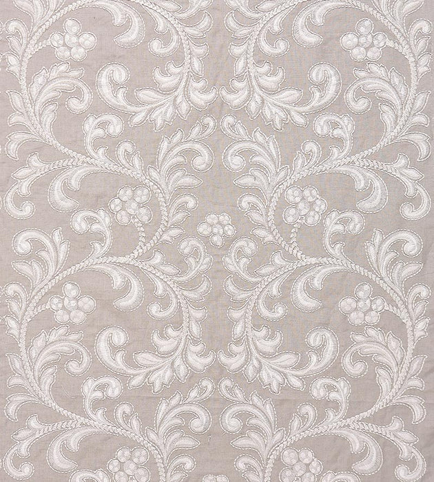 Scalamandre Chiara Embroidery Pearl Grey Fabric Sample SC270290002
