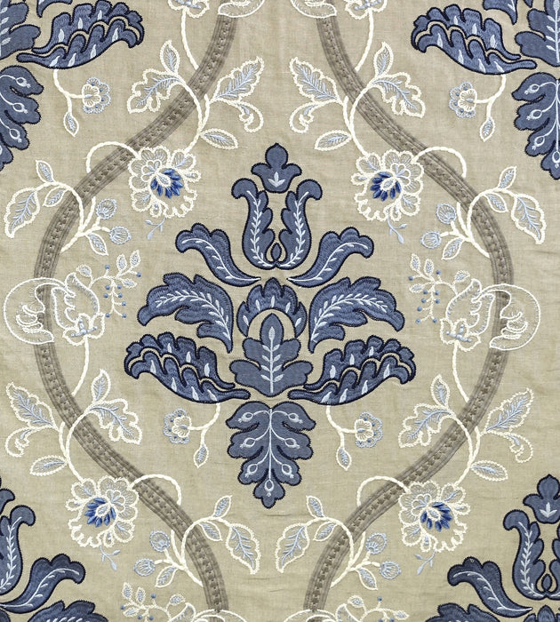 Scalamandre Isabella Embroidery Porcelain Fabric SC270330002