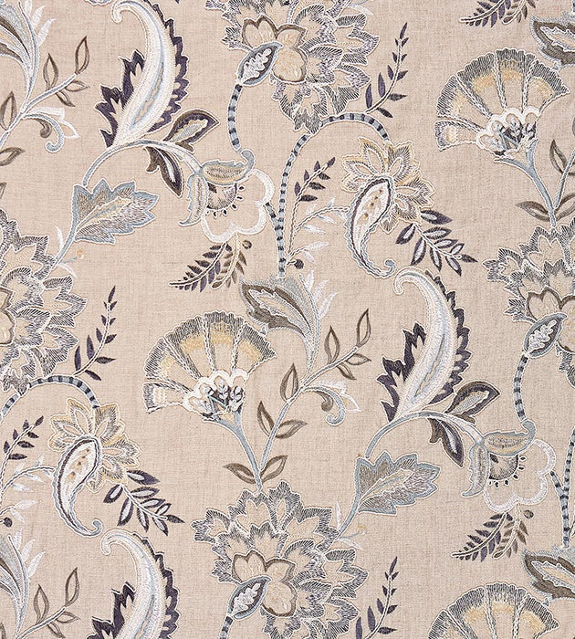Scalamandre Adara Embroidery Flax Fabric Sample SC270360002