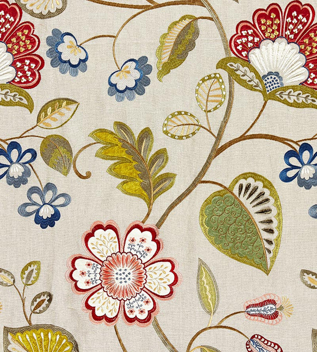 Scalamandre Willowood Embroidery Bloom Fabric Sample SC270710002