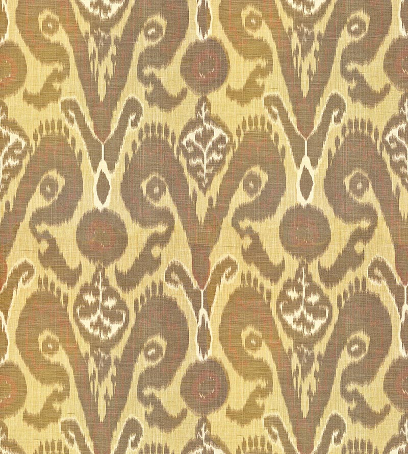 Scalamandre Bukhara Silk Ikat Spice Fabric Sample SC270970002