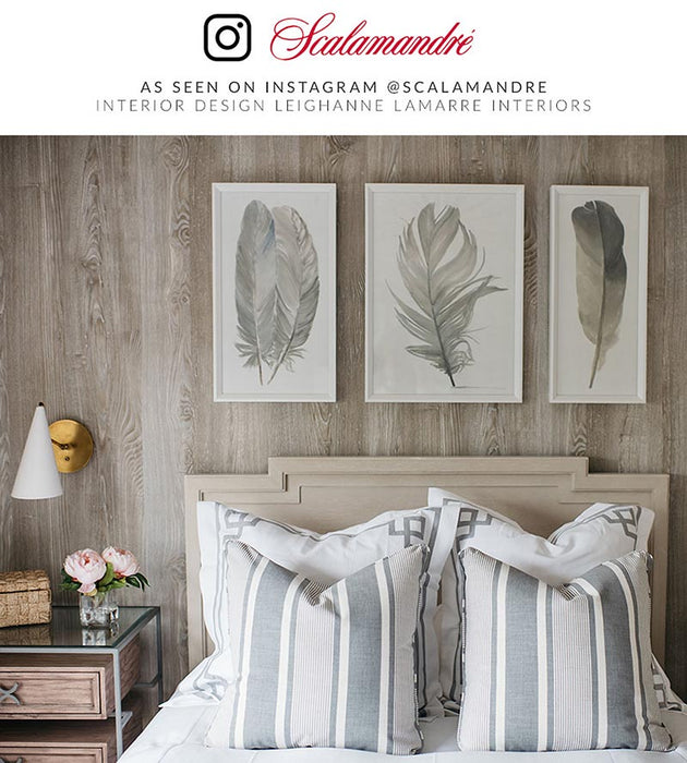 Scalamandre Wellfleet Stripe Zinc Fabric Sample SC271110002