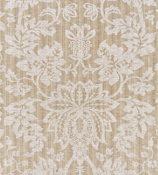 Scalamandre Metalline Damask Flax Fabric Sample SC271360002