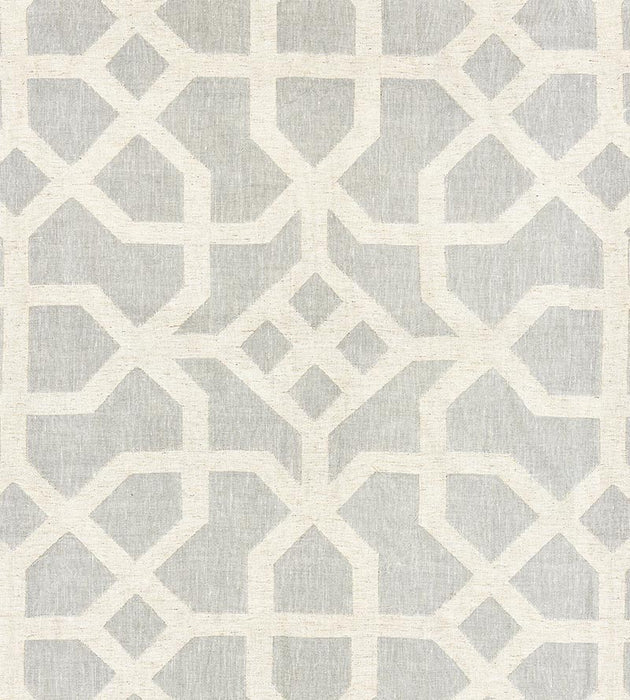 Scalamandre Linen Lattice Mineral & Greige Fabric Sample SC271490002
