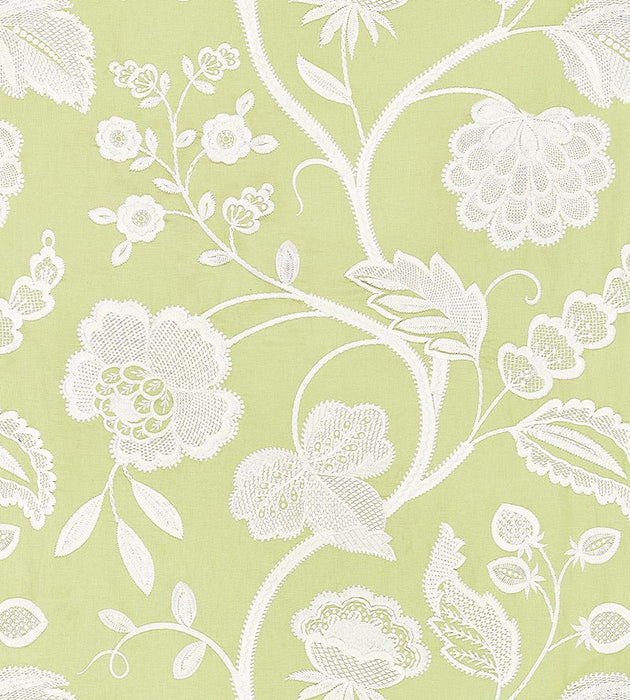 Scalamandre Kensington Embroidery Celery Fabric Sample SC271510002