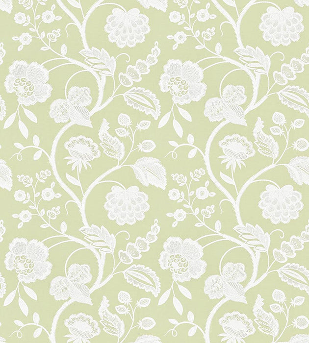 Scalamandre Kensington Embroidery Celery Fabric Sample SC271510002