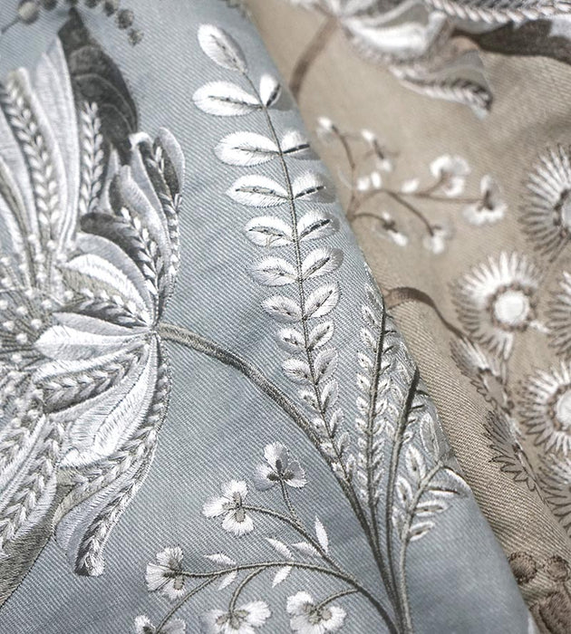 Scalamandre Annelise Embroidery Flax Fabric Sample SC271620002