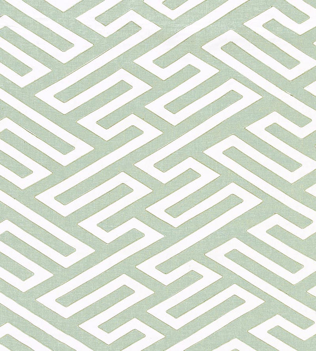 Scalamandre Canton Fret Applique Eucalyptus Fabric Sample SC272180002