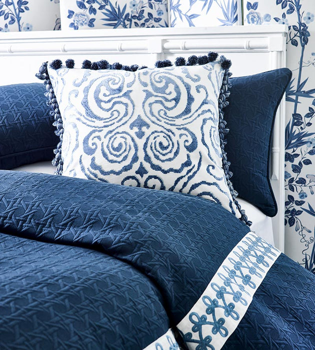 Scalamandre Cirrus Velvet Damask Morning Glory Fabric Sample SC272190002