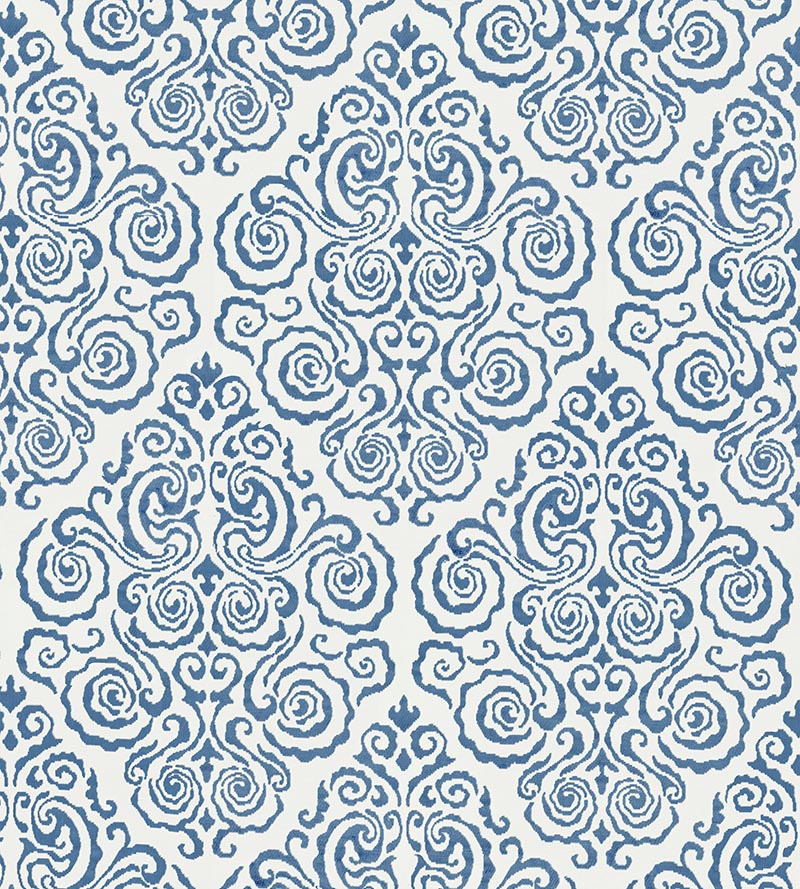 Scalamandre Cirrus Velvet Damask Morning Glory Fabric Sample SC272190002