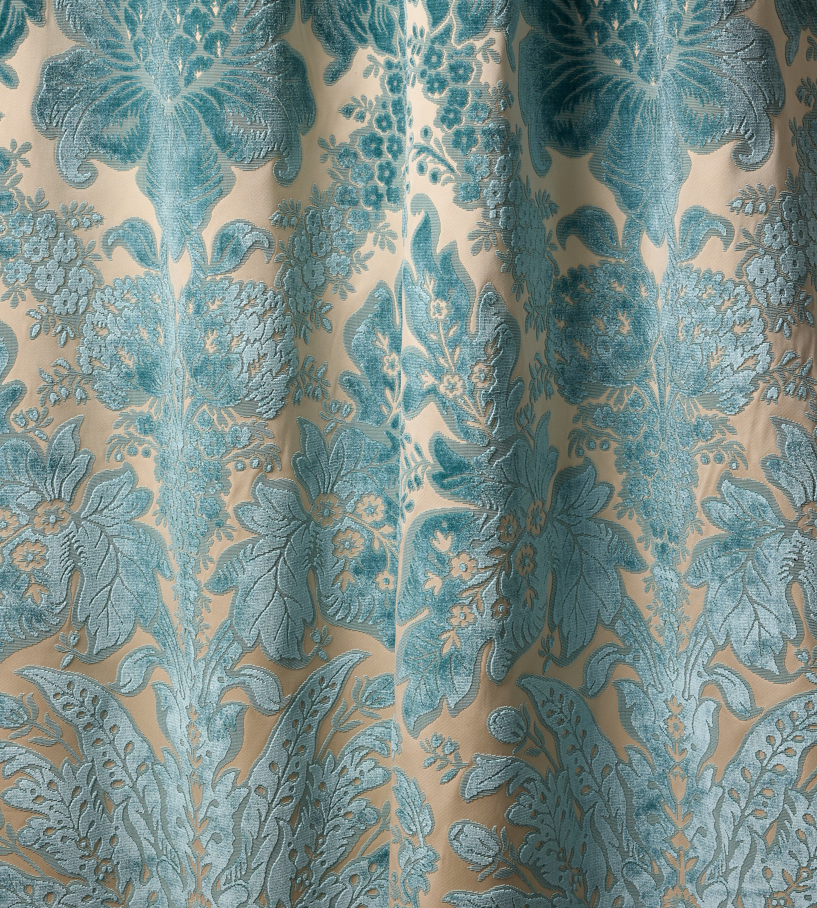 Scalamandre Regis Velvet Damask Azure Fabric Sample SC273210002