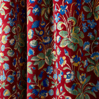 Scalamandre Millefleur Velvet Ruby Cobalt Fabric SC273280002