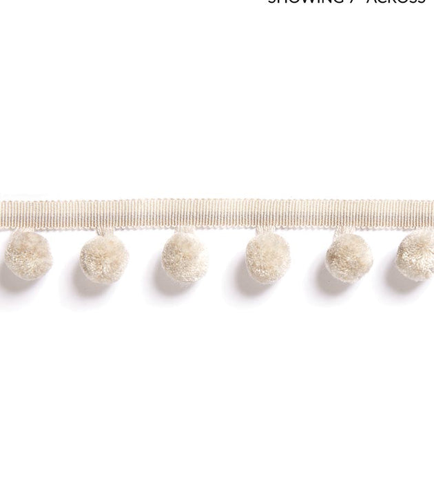 Scalamandre Osborne Pom Pom Fringe Linen Trim Sample SCFX15000002