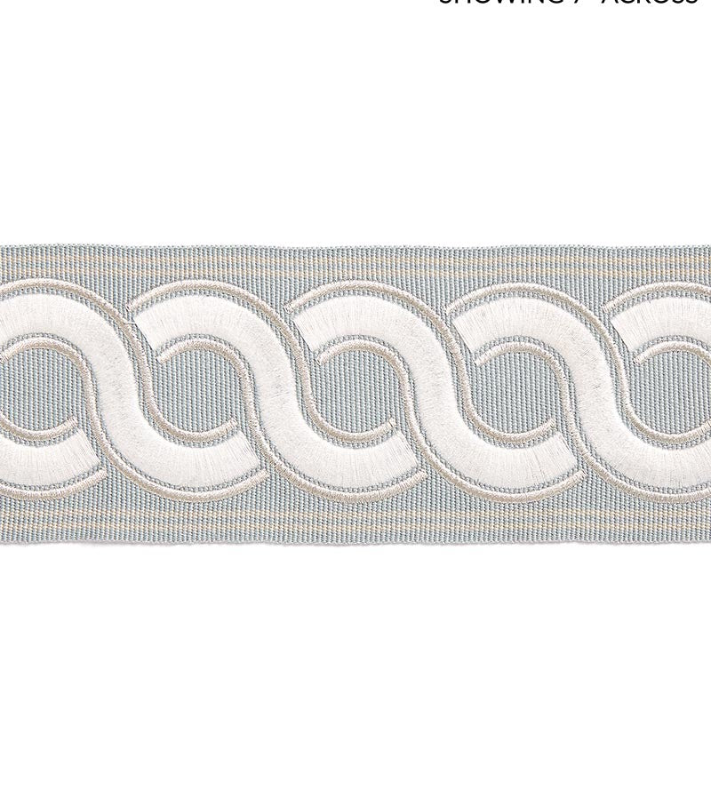 Scalamandre Guilloche Embroidered Tape Mineral Trim Sample SCT32830002