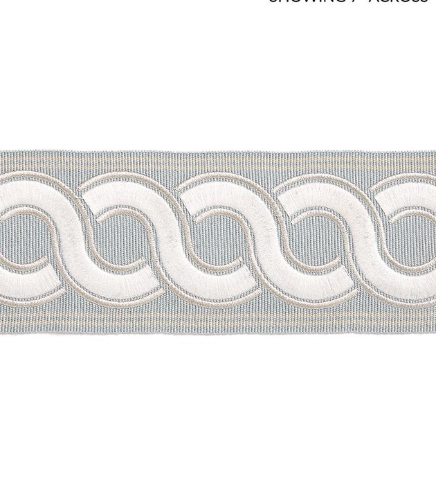 Scalamandre Guilloche Embroidered Tape Mineral Trim Sample SCT32830002