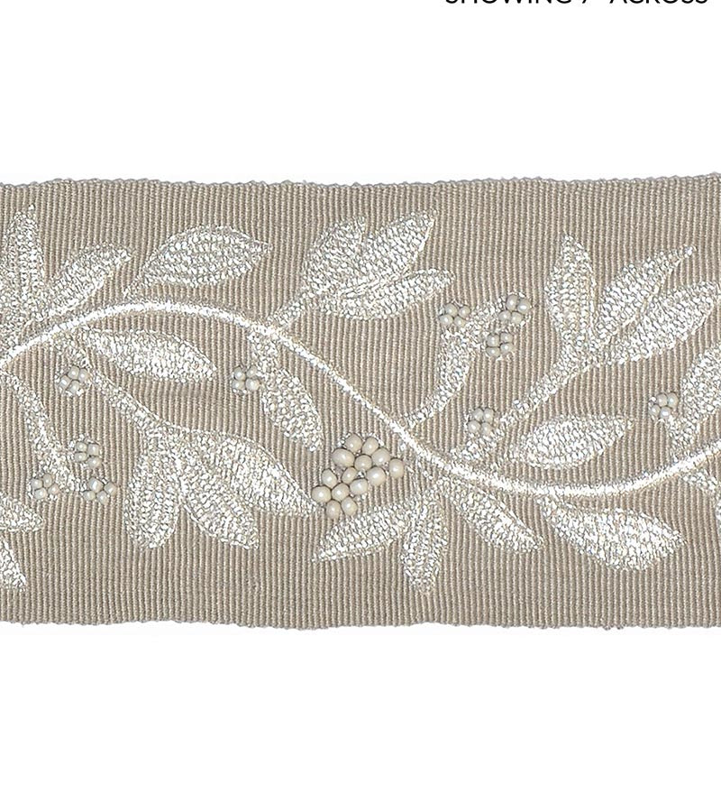 Scalamandre Laurel Embroidered Tape Flax Trim SCT32920002