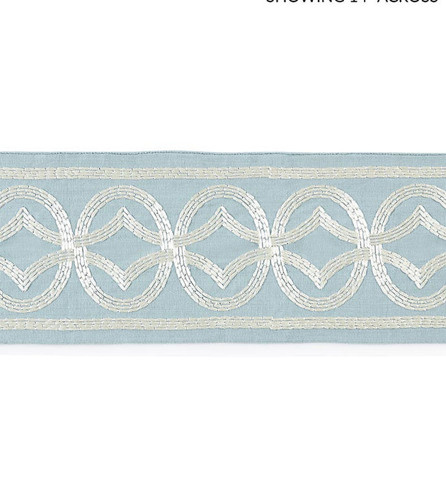 Scalamandre Athena Embroidered Tape Sky Trim Sample SCT33050002