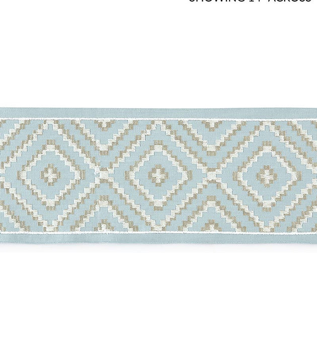 Scalamandre Medina Embroidered Tape Sky Trim Sample SCT33060002