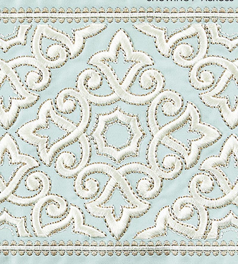 Scalamandre Ornamental Embroidered Tape Aquamarine Trim SCT33200002