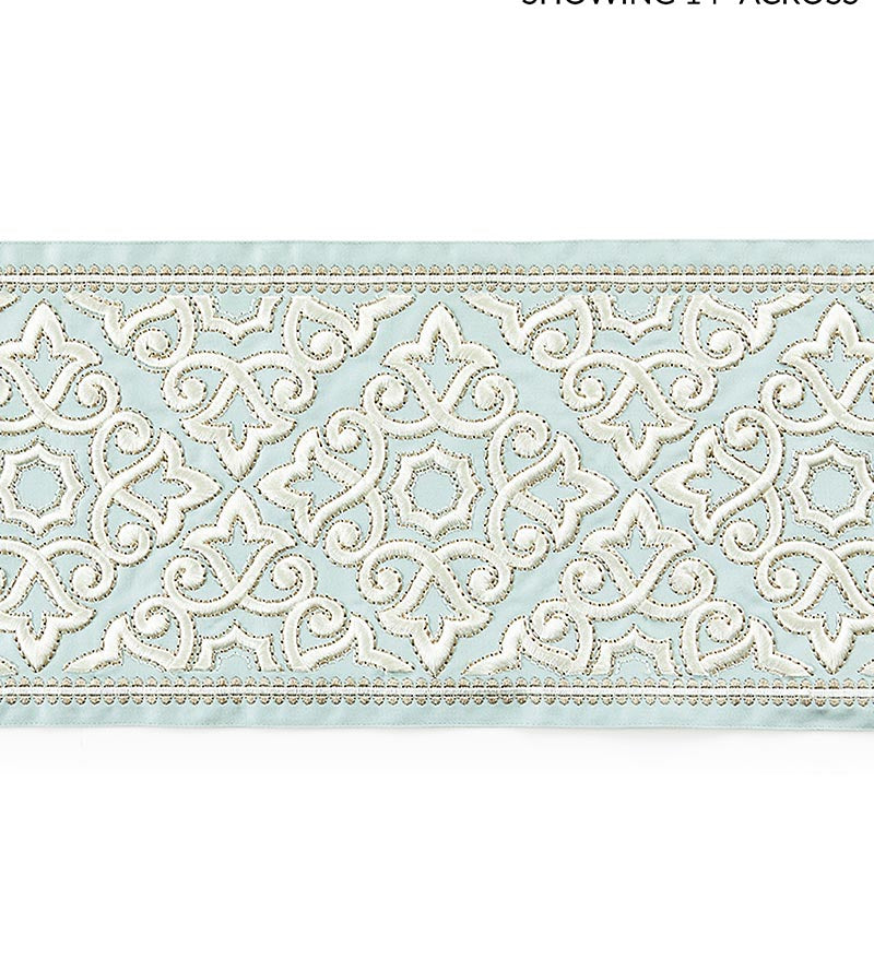 Scalamandre Ornamental Embroidered Tape Aquamarine Trim SCT33200002