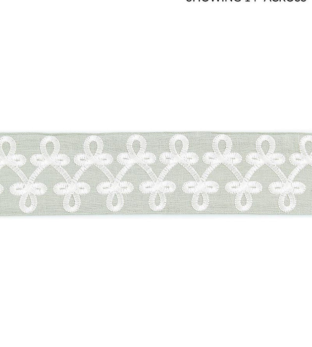Scalamandre Empress Embroidered Tape Mineral Trim Sample SCT33210002