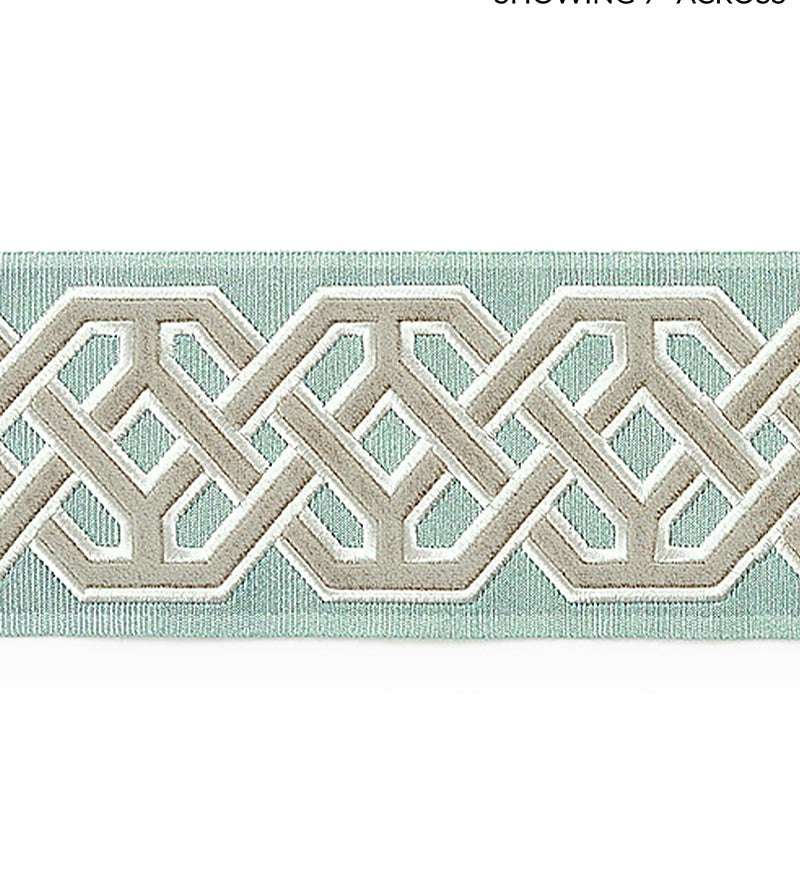 Scalamandre Beaufort Velvet Tape Aquamarine Trim Sample SCT33220002