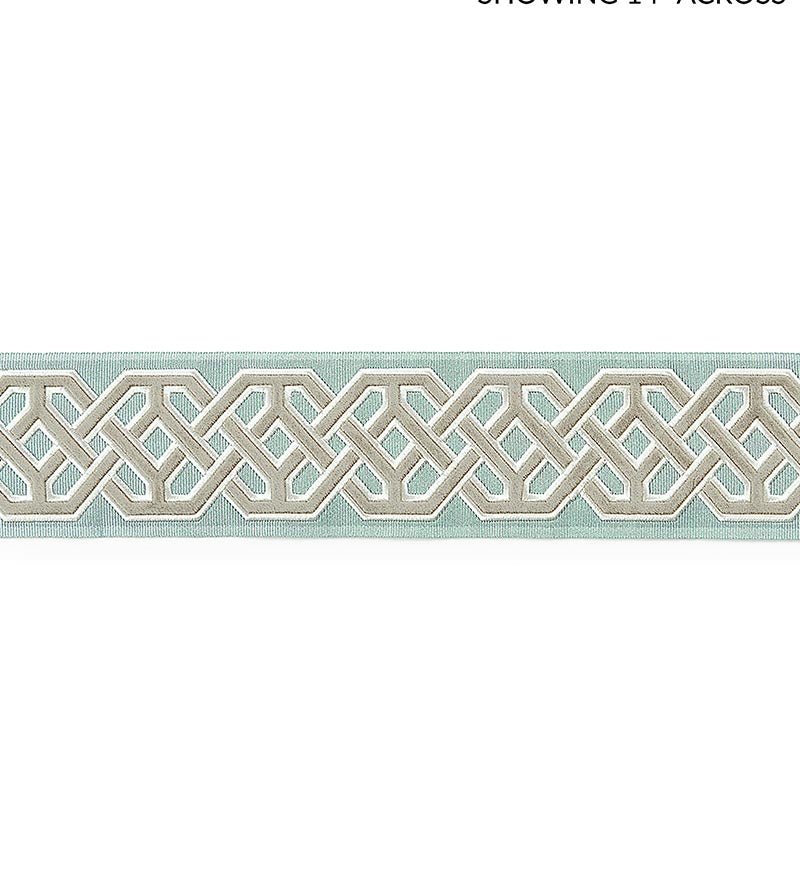 Scalamandre Beaufort Velvet Tape Aquamarine Trim Sample SCT33220002