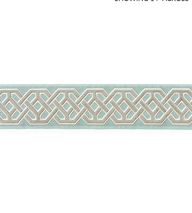 Scalamandre Beaufort Velvet Tape Aquamarine Trim Sample SCT33220002