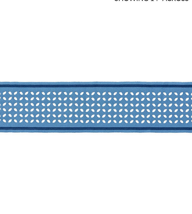 Scalamandre Cassis Laser Cut Tape Blue Jay Trim Sample SCT33230002