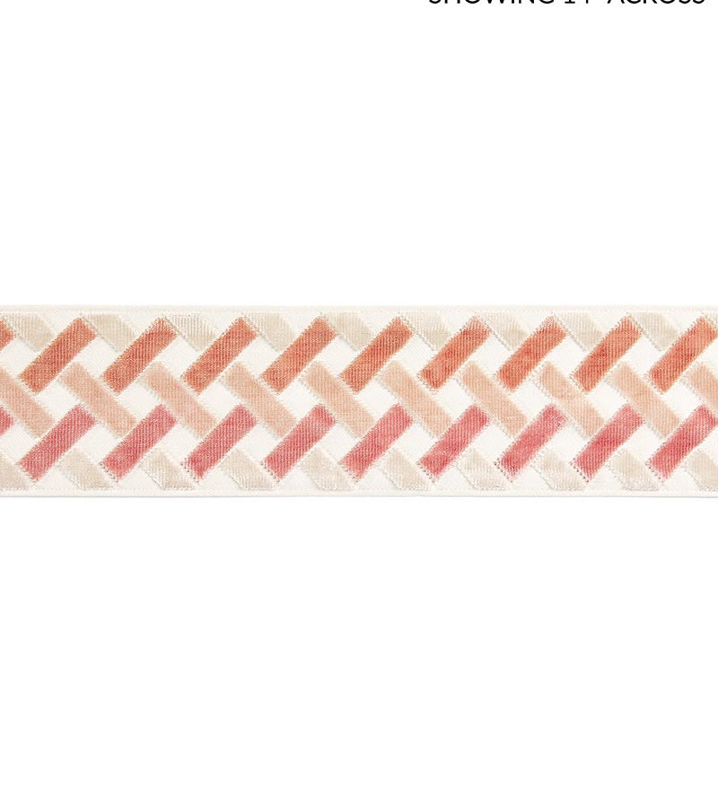 Scalamandre Parquet Velvet Tape Rose Quartz Trim Sample SCT33260002