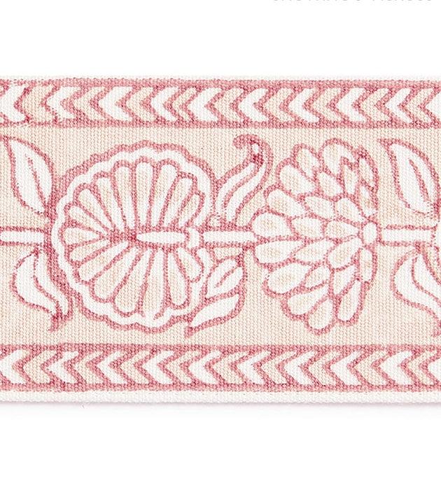 Scalamandre Tulsi Block Print Tape Coral Spice Trim Sample SCT33280002
