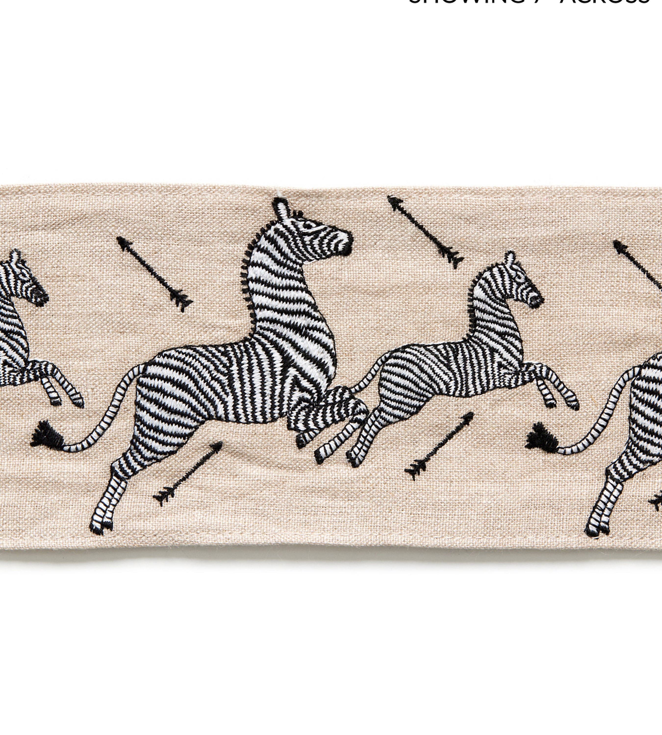 Scalamandre Zebras Embroidered Tape Linen Trimming Sample SCT33320002