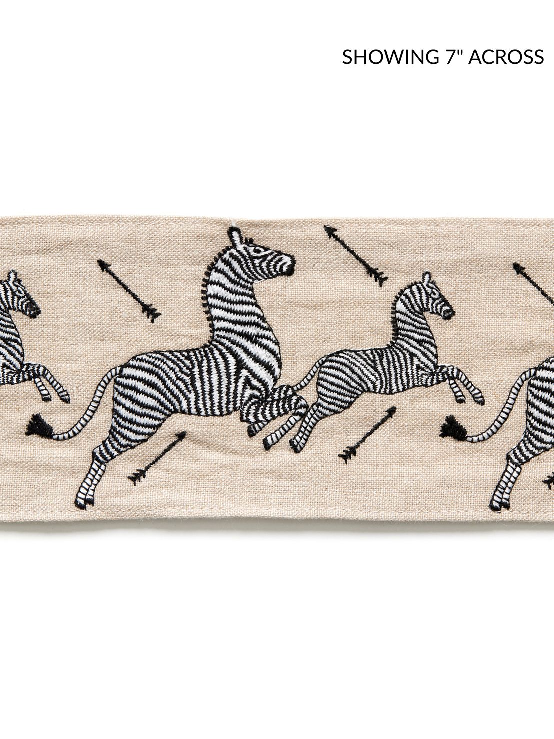Scalamandre Zebras Embroidered Tape Linen Trim Sample SCT33320002