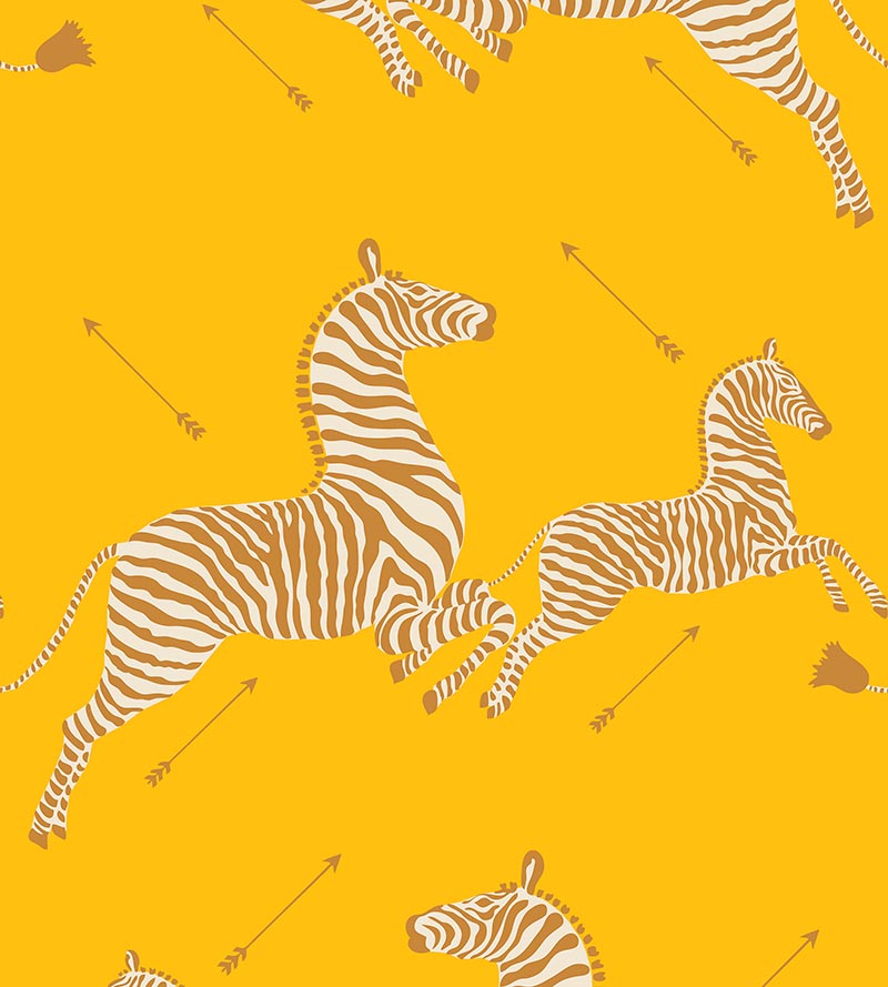 Scalamandre Zebras - Vinyl Zanzibar Gold Wallpaper SCWP81388MV0002