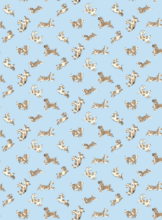 Scalamandre Fete De Chien Light Blue And Suede Wallpaper Sample SCWP88183D0002