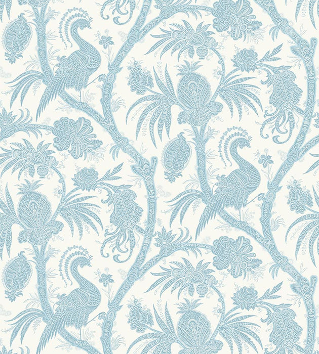 Scalamandre Balinese Peacock Sky Wallpaper SCWP883550002