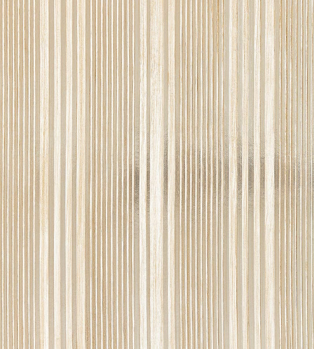 Scalamandre Pacific Stripe Champagne Wallpaper Sample SCWP883670002