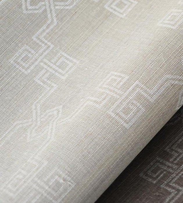 Scalamandre Suzhou Lattice Sisal Haze Wallpaper Sample SCWP883740002