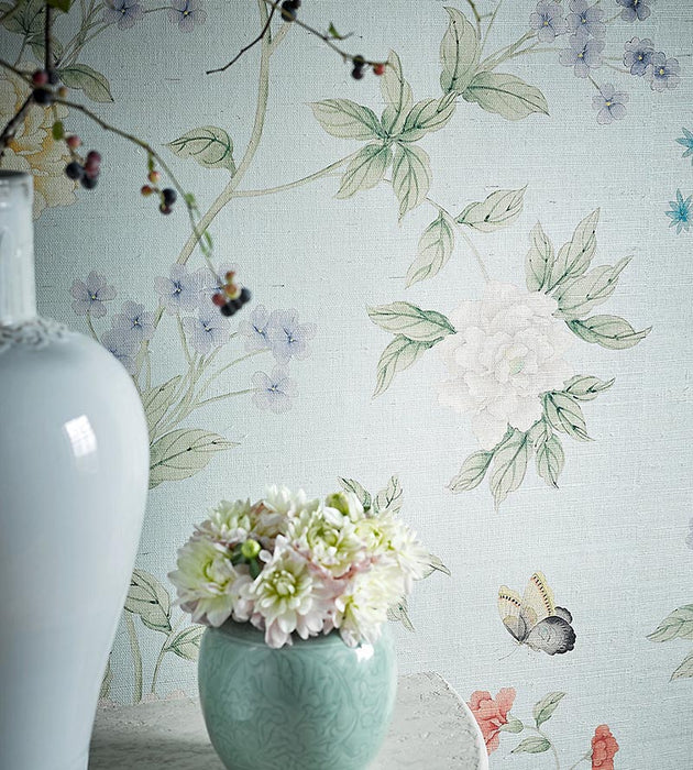 Scalamandre Luoyang Garden Sisal Sky Wallpaper SCWP883820002