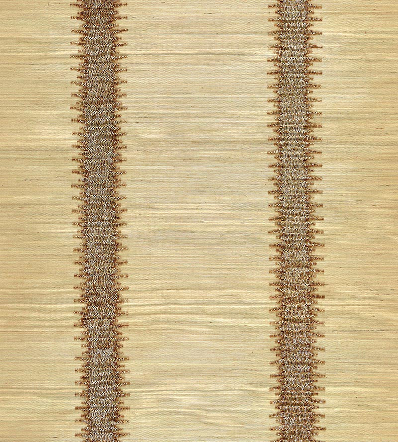 Scalamandre Veronica Beaded Grasscloth Burnished Gold Wallpaper Sample SCWP883860002
