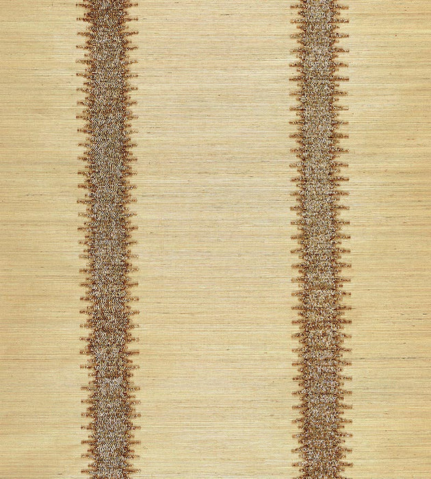 Scalamandre Veronica Beaded Grasscloth Burnished Gold Wallpaper Sample SCWP883860002