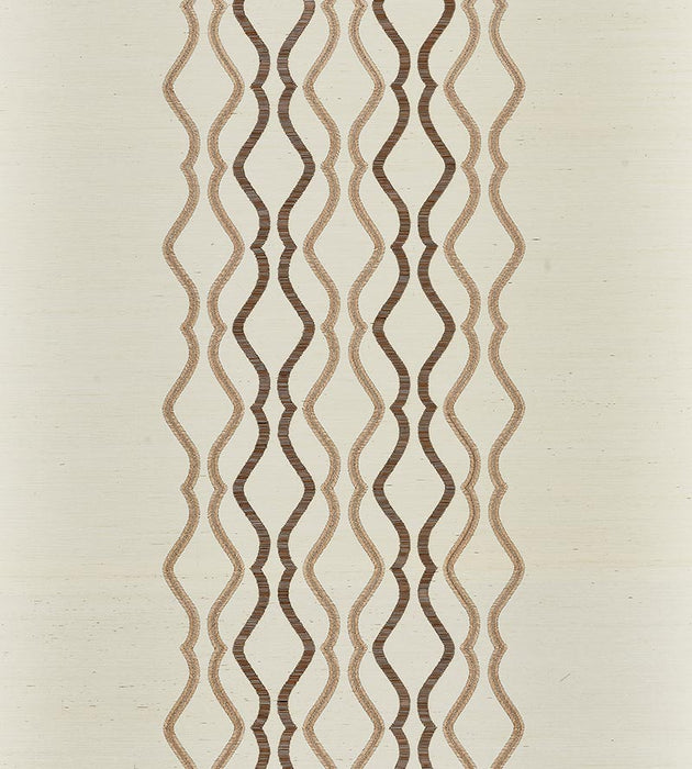 Scalamandre Valentina Embellished Sisal Shell Wallpaper Sample SCWP884470002
