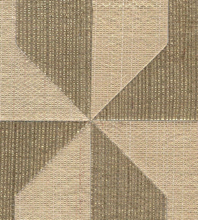 Scalamandre Mezzo - Sisal Champagne & Galleon Gold Wallpaper Sample SCWP884630002