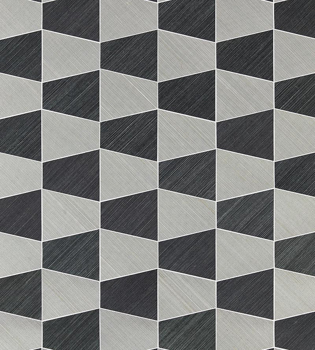 Scalamandre Staccato - Abaca & Sisal Nickel & Onyx Wallpaper Sample SCWP884640002