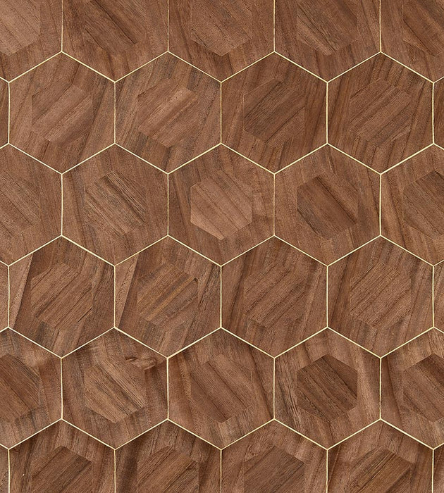 Scalamandre Hexad Hazelnut Wallpaper Sample SCWP884760002