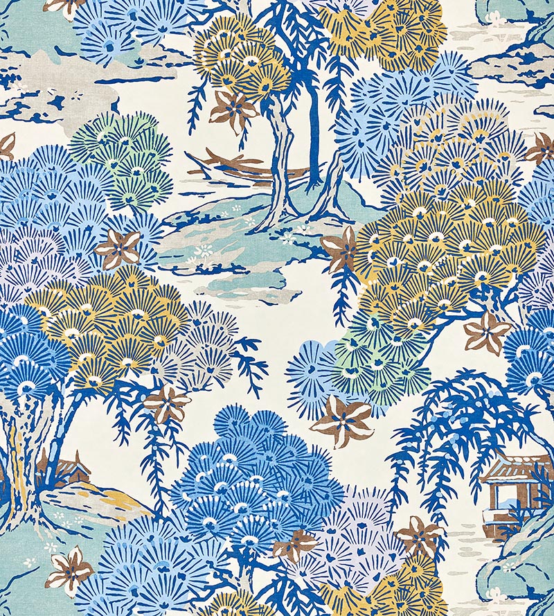 Scalamandre Sea Of Trees - Wallcovering Blue Ridge Wallpaper SCWP885530002